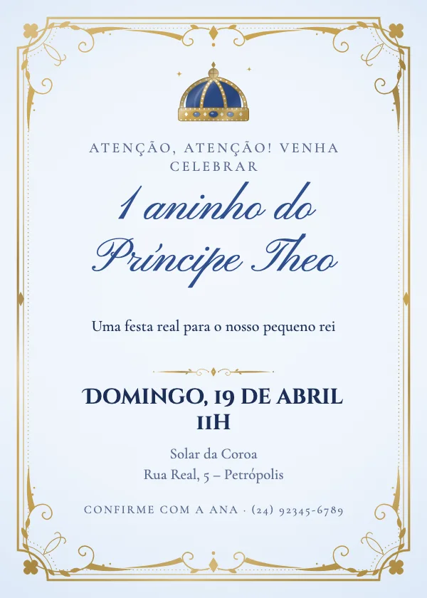 Convite de aniversário Pequeno príncipe