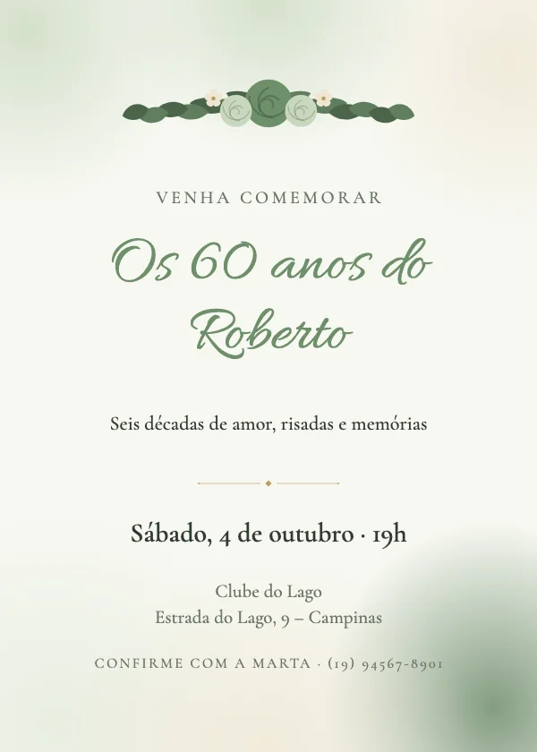 Convite de aniversário Jardim em aquarela