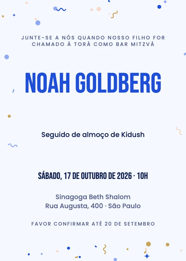 Convite de Bar Mitzvá Moderno ousado