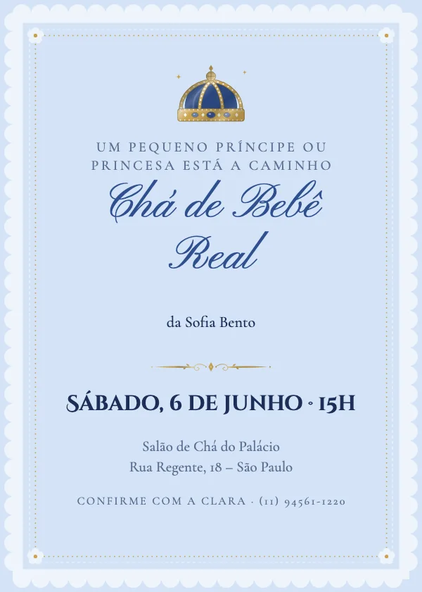 Convite de chá de bebê Pequeno príncipe