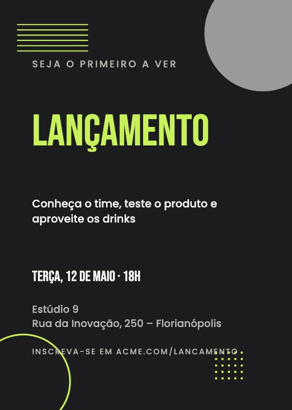 Convite para evento Lançamento