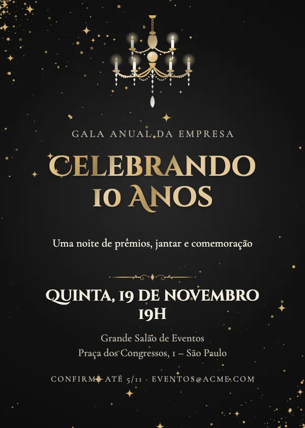Convite para evento Salão de lustres