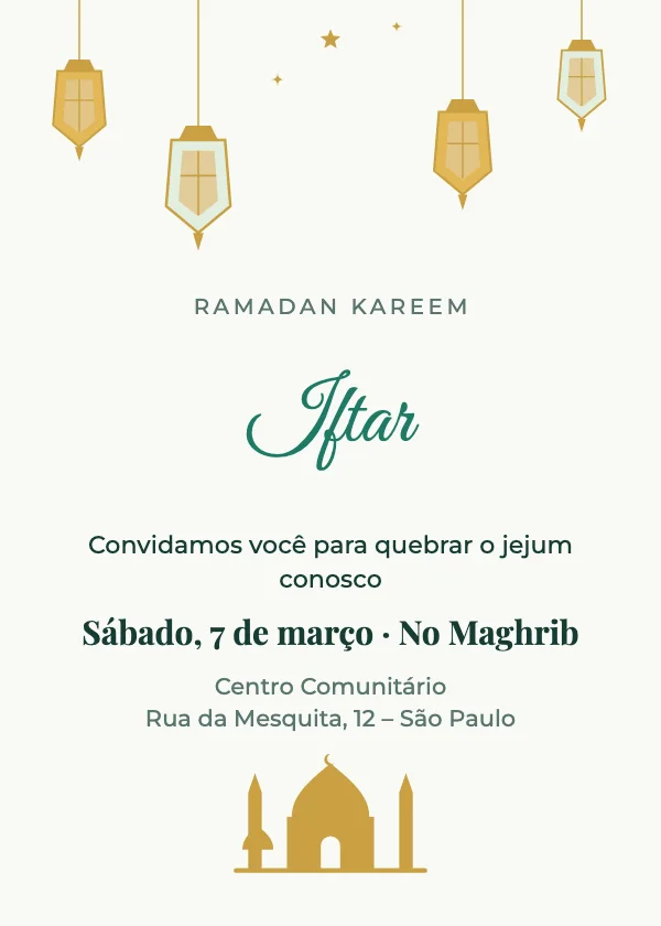Convite de Eid Iftar