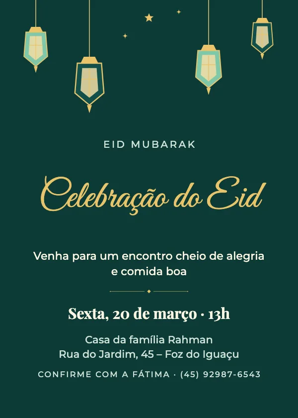 Convite de Eid Lanternas