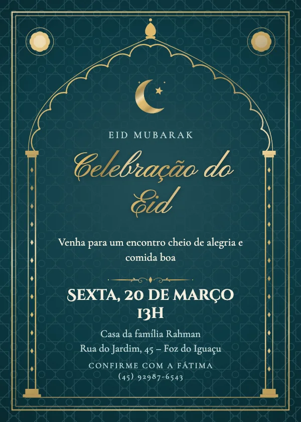 Convite de Eid Arco real