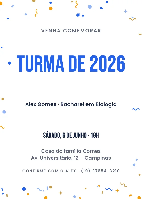 Convite de formatura Turma ousada