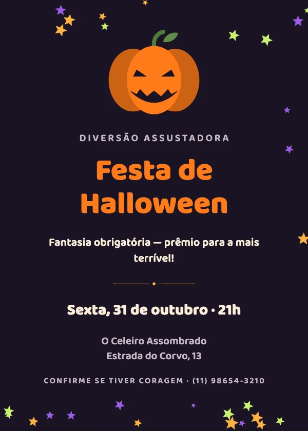 Convite de Halloween Abóbora