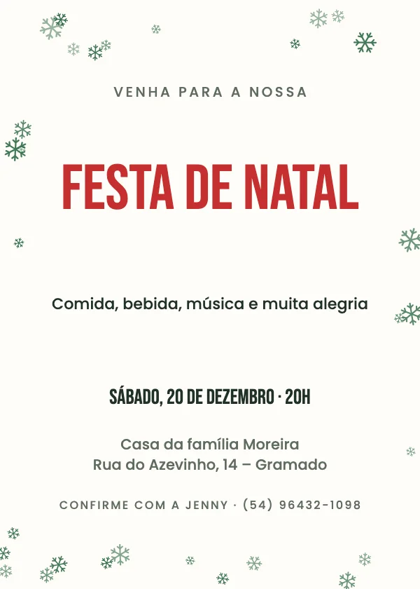 Convite de Natal Feliz e brilhante